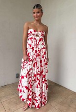 Blossom Twisted Ruched Bust Maxi Dress