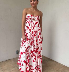 Blossom Twisted Ruched Bust Maxi Dress