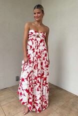 Blossom Twisted Ruched Bust Maxi Dress