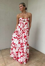 Blossom Twisted Ruched Bust Maxi Dress