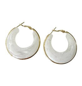 Kansas White Hoop Earrings