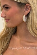 Kansas White Hoop Earrings