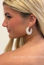 Kansas White Hoop Earrings