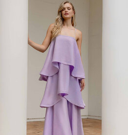 Elliatt Tilly Tiered Textured Satin Maxi Dress