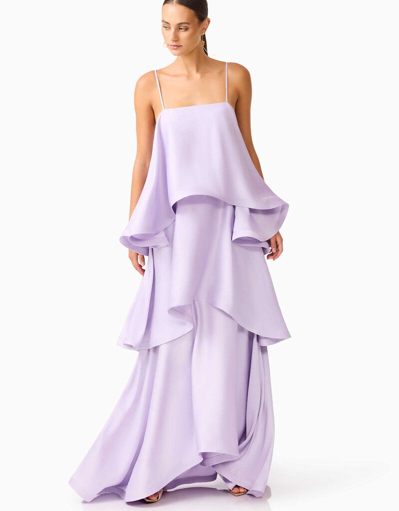 Elliatt Tilly Tiered Textured Satin Maxi Dress
