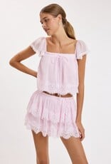Colette Square Neck Lace Trim Crop Top