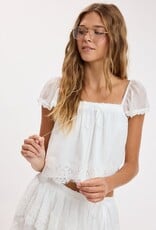 Colette Square Neck Lace Trim Crop Top