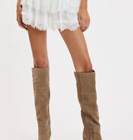 Colette Tiered Lace Trim Skort Mini Skirt