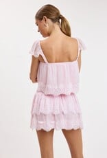 Colette Tiered Lace Trim Skort Mini Skirt
