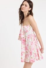Dove Floral Strapless Mini Dress
