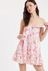 Dove Floral Strapless Mini Dress