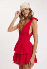 Thick Tie Strap Tiered Mini Dress