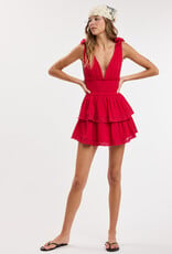 Thick Tie Strap Tiered Mini Dress