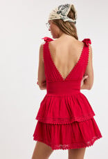 Thick Tie Strap Tiered Mini Dress