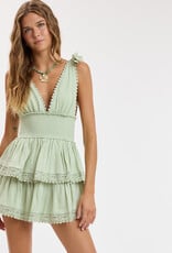 Thick Tie Strap Tiered Mini Dress