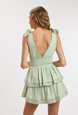 Thick Tie Strap Tiered Mini Dress