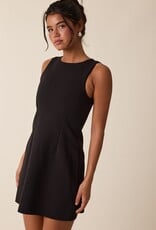 Boatneck Sleeveless A Line Mini Dress