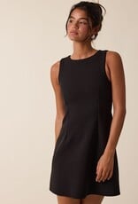 Boatneck Sleeveless A Line Mini Dress