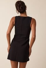 Boatneck Sleeveless A Line Mini Dress