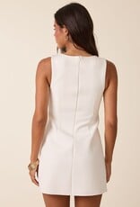 Boatneck Sleeveless A Line Mini Dress