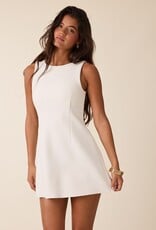 Boatneck Sleeveless A Line Mini Dress