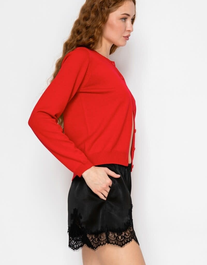 Reese Satin Lace Trim Shorts