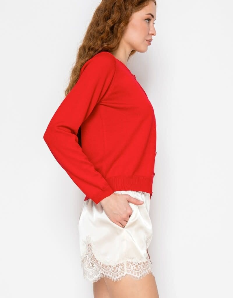 Reese Satin Lace Trim Shorts