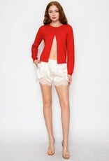 Reese Satin Lace Trim Shorts
