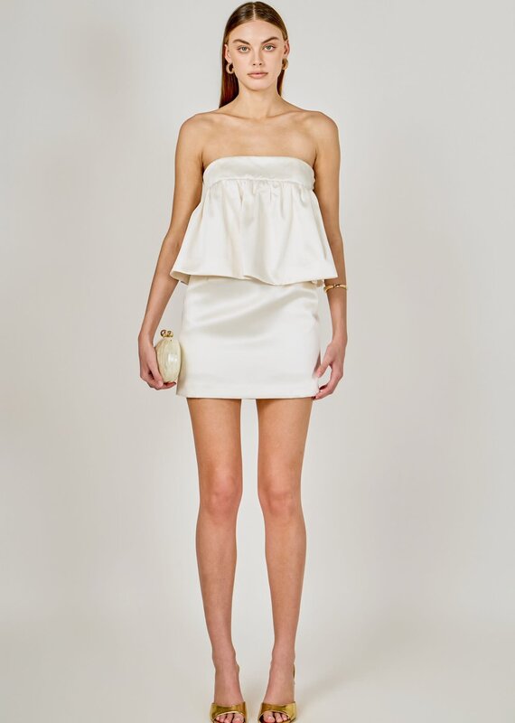 Calise Satin Strapless Mini Dress