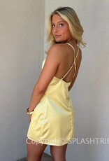 Amelia Lace Trim Satin Slip Mini Dress