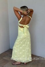 Evie Floral Embroidered Tie Back Maxi Dress
