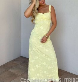 Evie Floral Embroidered Tie Back Maxi Dress