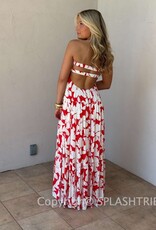 Blossom Twisted Ruched Bust Maxi Dress