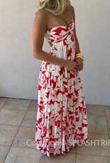 Blossom Twisted Ruched Bust Maxi Dress
