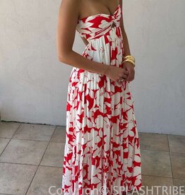 Blossom Twisted Ruched Bust Maxi Dress
