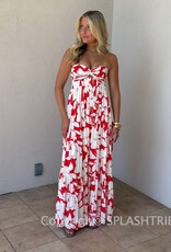 Blossom Twisted Ruched Bust Maxi Dress