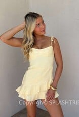 Linen Double Ruffle Mini Dress