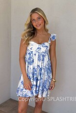 Peaceful Lodge Bra Cup Ruffle Shoulder Mini Dress