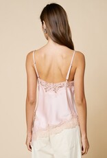 Chiara Satin Lace Trim Asymmetrical Cami Top