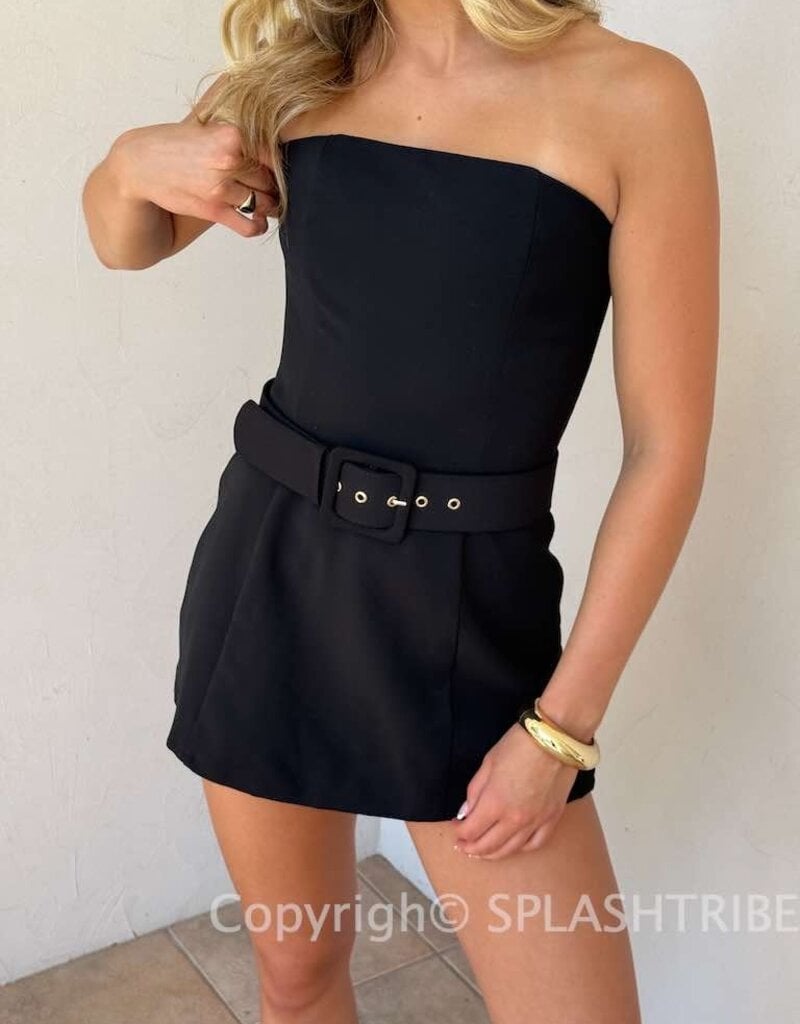 Ava Strapless Belted Skort Mini Dress