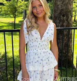 Thick Tie Strap Tiered Mini Dress