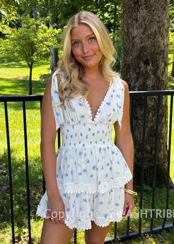 Thick Tie Strap Tiered Mini Dress
