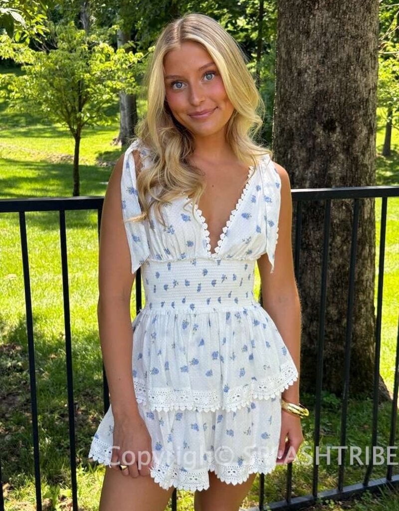 Thick Tie Strap Tiered Mini Dress