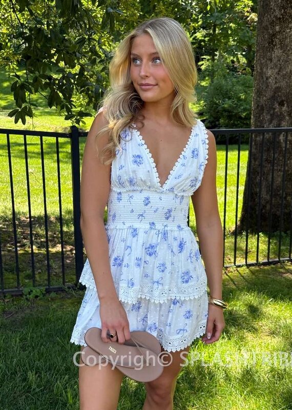 Thick Tie Strap Tiered Mini Dress