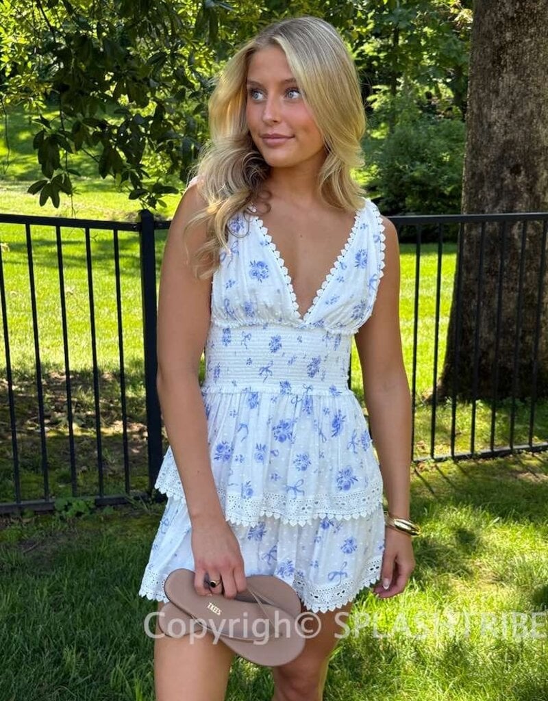 Thick Tie Strap Tiered Mini Dress