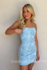 Strapless Beaded Floral Mini Dress