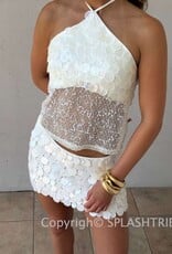 Ibiza Pearl Sequin Halter Top