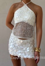 Ibiza Pearl Sequin Mini Skirt