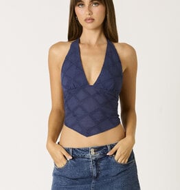 Vidan Pointed Hem Halter Top