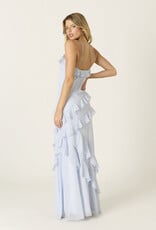 Eva Chiffon Cami Strap Ruffle Maxi Dress